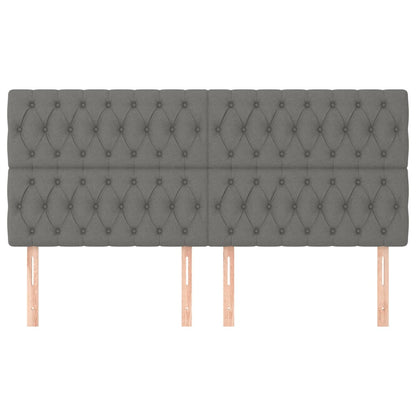 Kopfteile 4 Stk. Dunkelgrau 90x7x78/88 cm Stoff - Pazzar.ch
