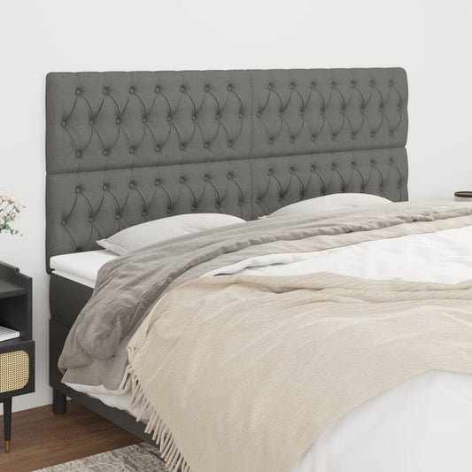 Kopfteile 4 Stk. Dunkelgrau 90x7x78/88 cm Stoff - Pazzar.ch