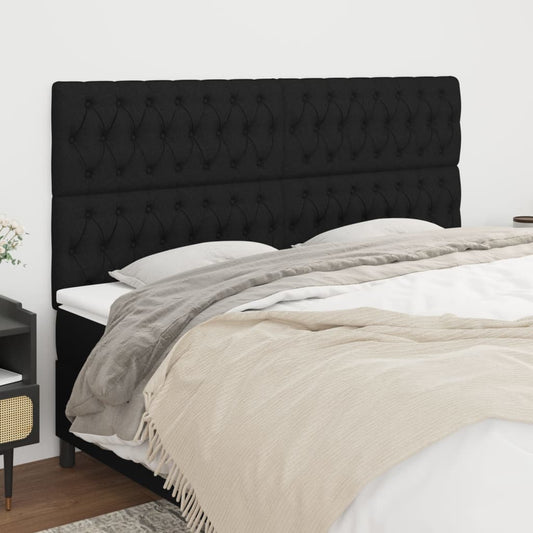 Kopfteile 4 Stk. Schwarz 90x7x78/88 cm Stoff - Pazzar.ch