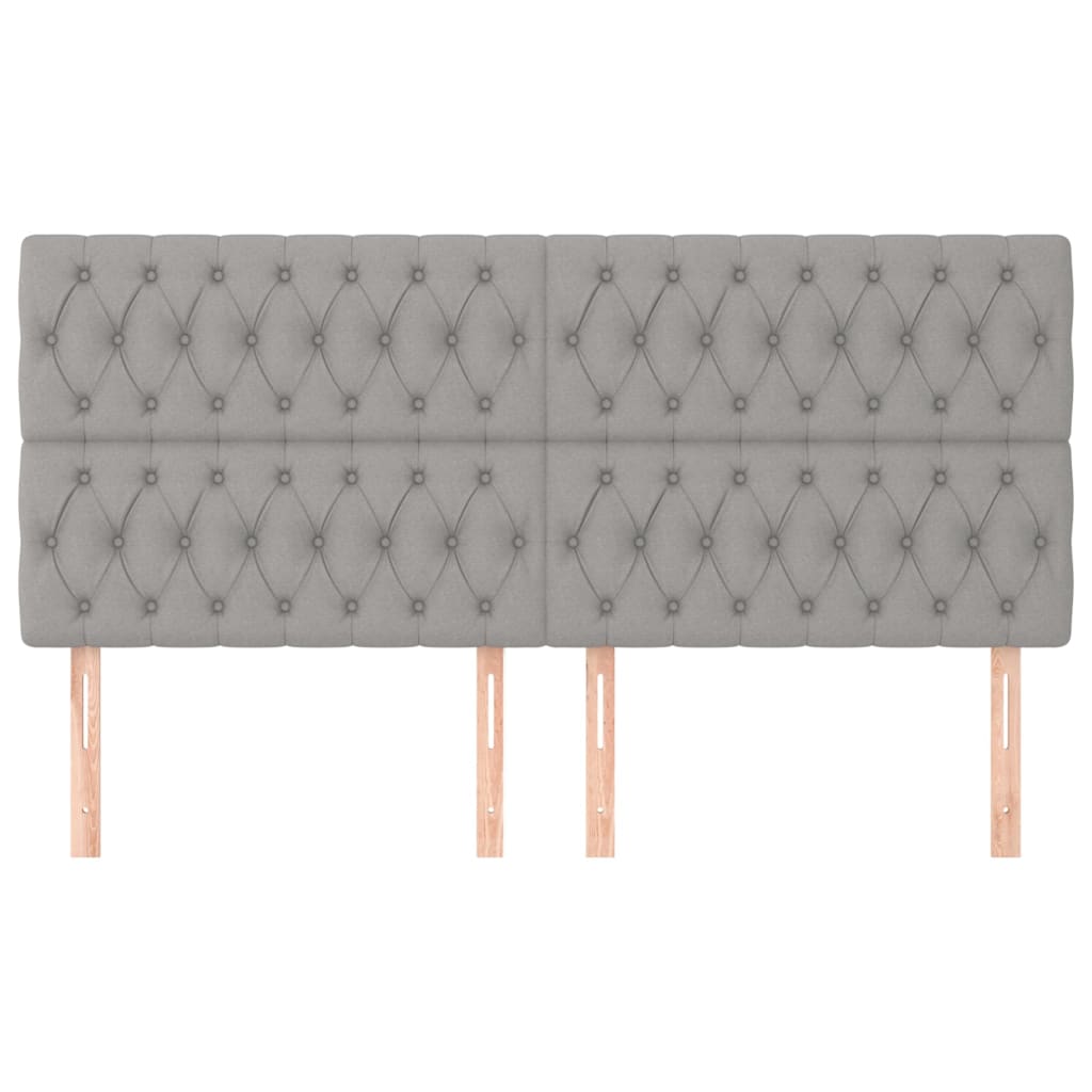 Kopfteile 4 Stk. Hellgrau 100x7x78/88 cm Stoff