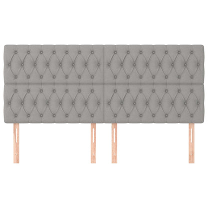 Kopfteile 4 Stk. Hellgrau 100x7x78/88 cm Stoff - Pazzar.ch