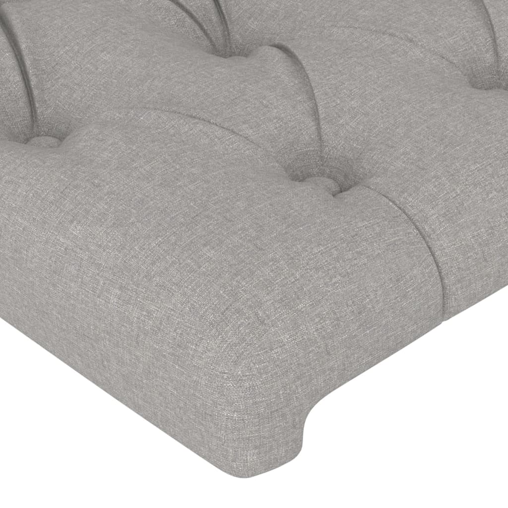 Kopfteile 4 Stk. Hellgrau 100x7x78/88 cm Stoff