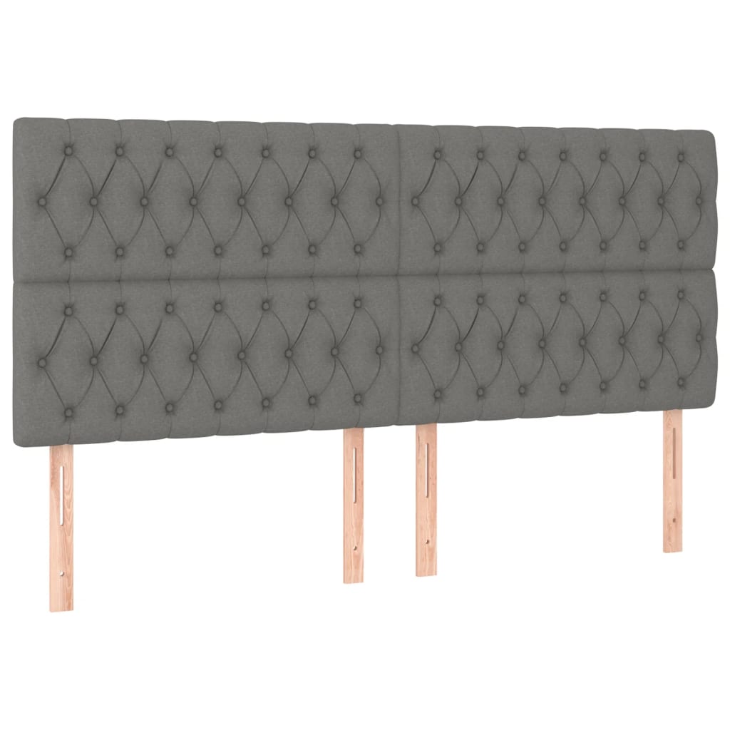 Kopfteile 4 Stk. Dunkelgrau 100x7x78/88 cm Stoff - Pazzar.ch