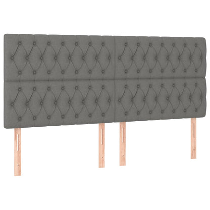 Kopfteile 4 Stk. Dunkelgrau 100x7x78/88 cm Stoff - Pazzar.ch