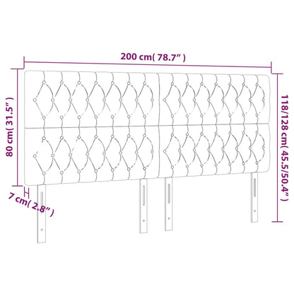 Kopfteile 4 Stk. Dunkelgrau 100x7x78/88 cm Stoff - Pazzar.ch