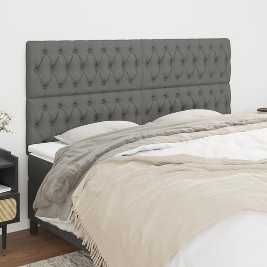 Kopfteile 4 Stk. Dunkelgrau 100x7x78/88 cm Stoff - Pazzar.ch