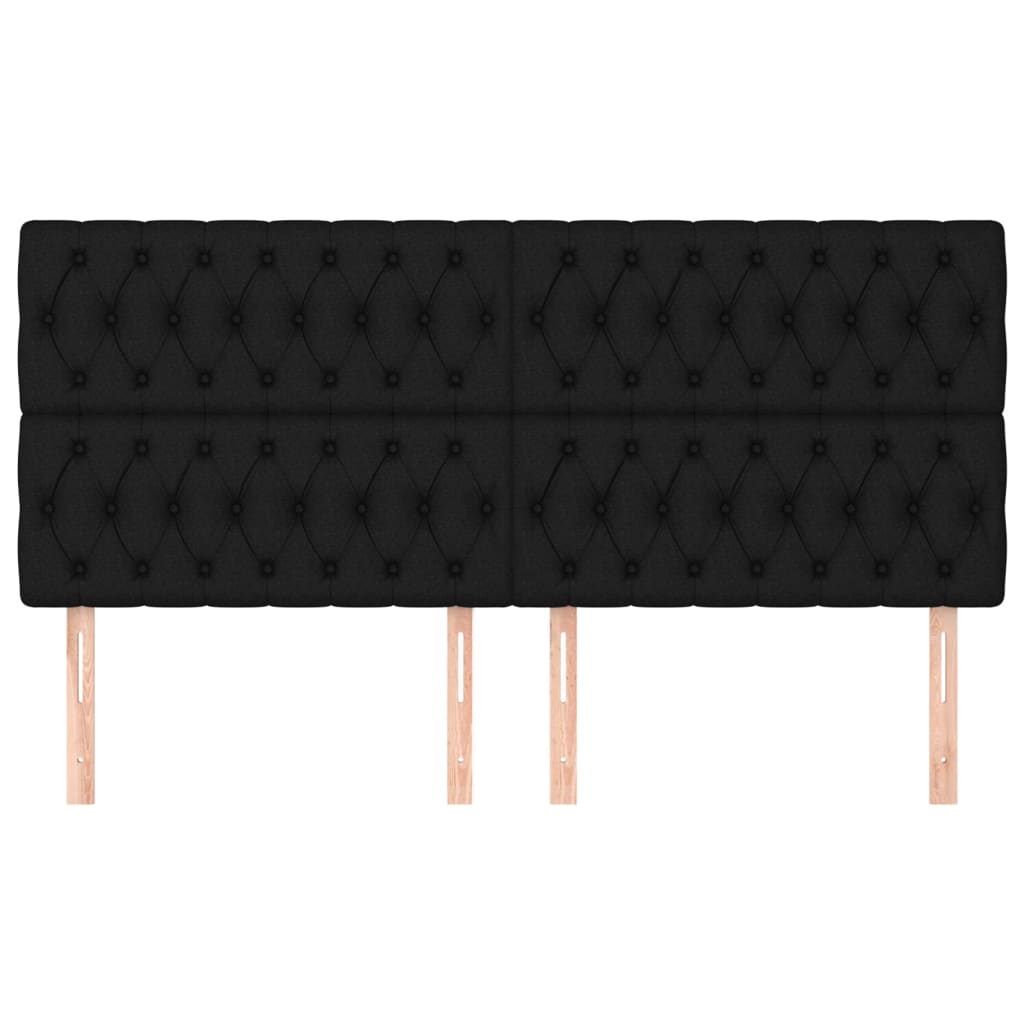 Kopfteile 4 Stk. Schwarz 100x7x78/88 cm Stoff - Pazzar.ch