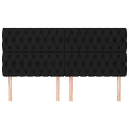 Kopfteile 4 Stk. Schwarz 100x7x78/88 cm Stoff - Pazzar.ch