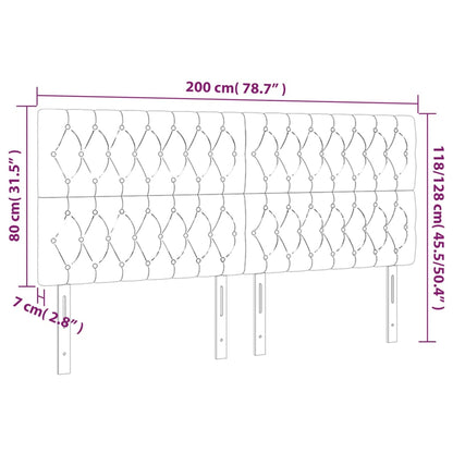 Kopfteile 4 Stk. Schwarz 100x7x78/88 cm Stoff - Pazzar.ch