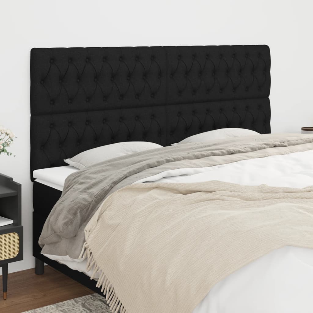 Kopfteile 4 Stk. Schwarz 100x7x78/88 cm Stoff - Pazzar.ch