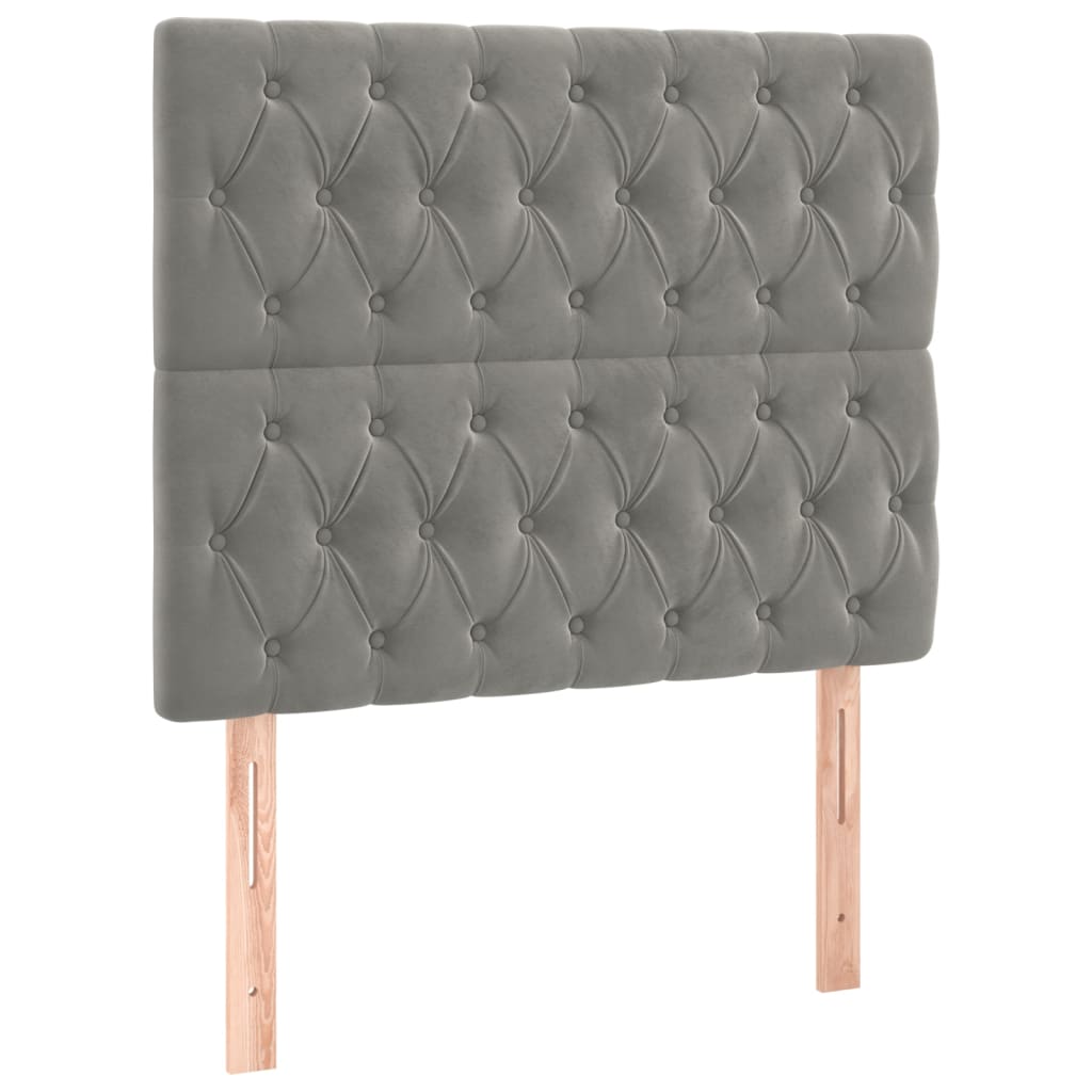 Kopfteile 2 Stk. Hellgrau 100x7x78/88 cm Samt - Pazzar.ch