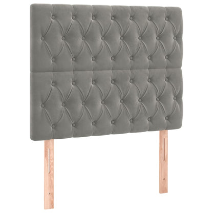 Kopfteile 2 Stk. Hellgrau 100x7x78/88 cm Samt - Pazzar.ch
