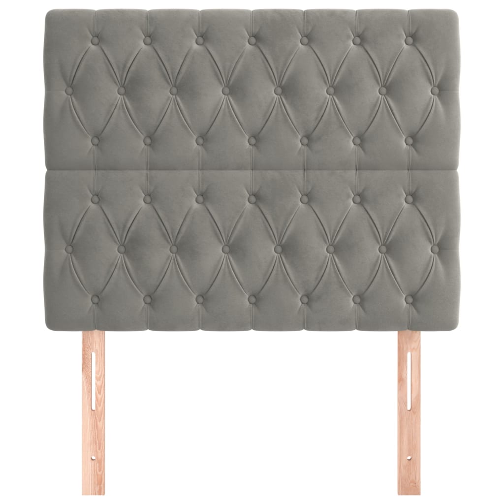 Kopfteile 2 Stk. Hellgrau 100x7x78/88 cm Samt - Pazzar.ch