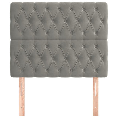 Kopfteile 2 Stk. Hellgrau 100x7x78/88 cm Samt - Pazzar.ch