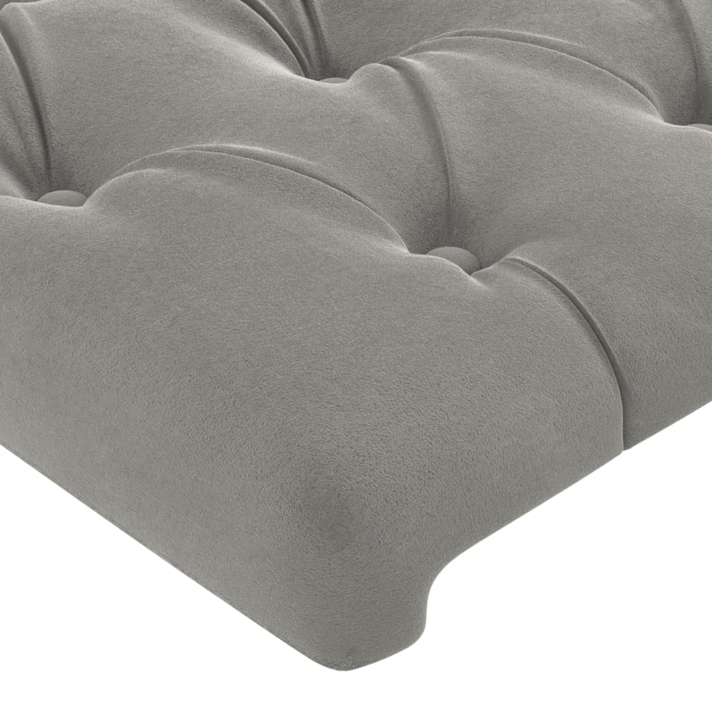Kopfteile 2 Stk. Hellgrau 100x7x78/88 cm Samt