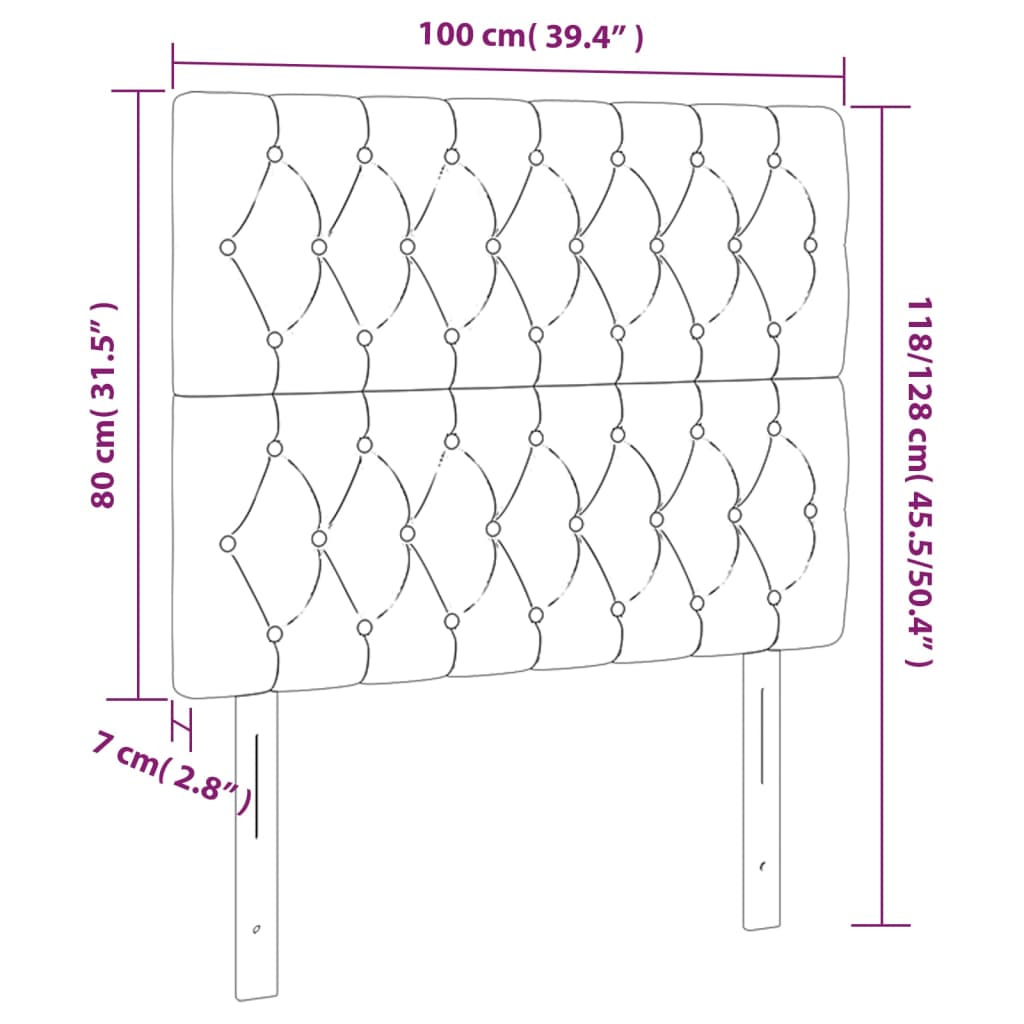 Kopfteile 2 Stk. Hellgrau 100x7x78/88 cm Samt - Pazzar.ch
