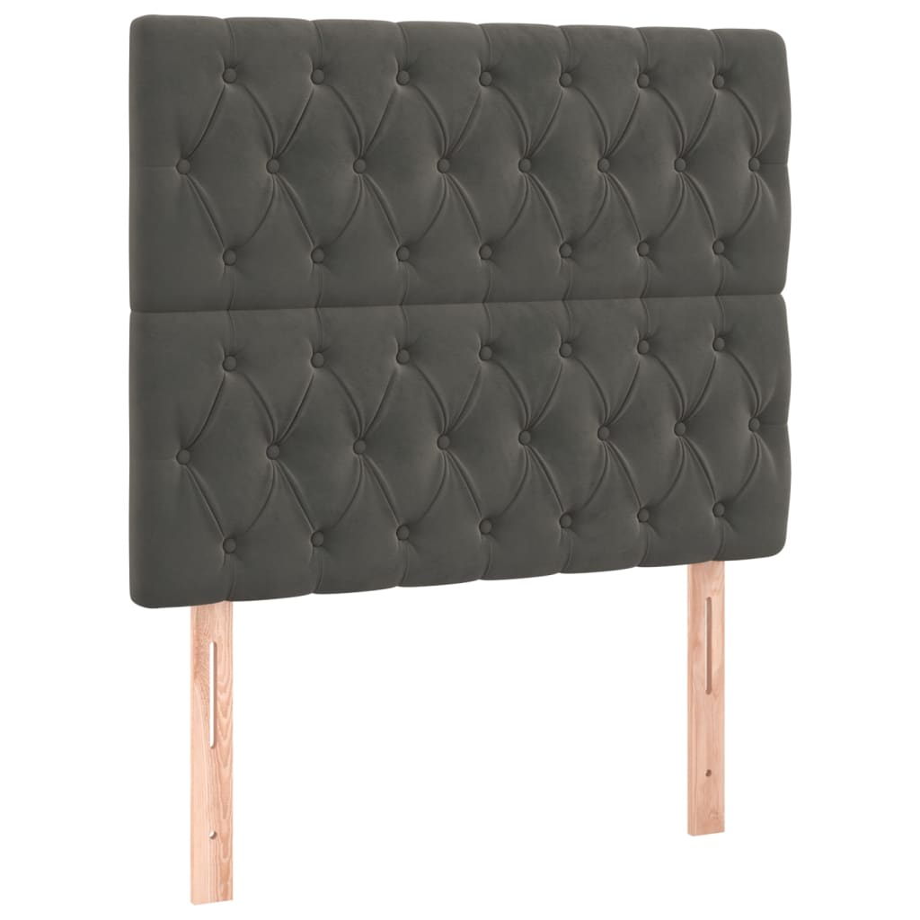 Kopfteile 2 Stk. Dunkelgrau 100x7x78/88 cm Samt - Pazzar.ch
