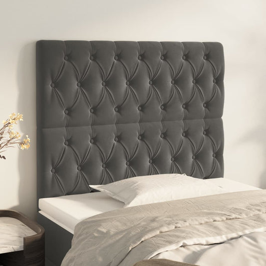Kopfteile 2 Stk. Dunkelgrau 100x7x78/88 cm Samt - Pazzar.ch