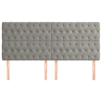 Kopfteile 4 Stk. Hellgrau 100x7x78/88 cm Samt - Pazzar.ch