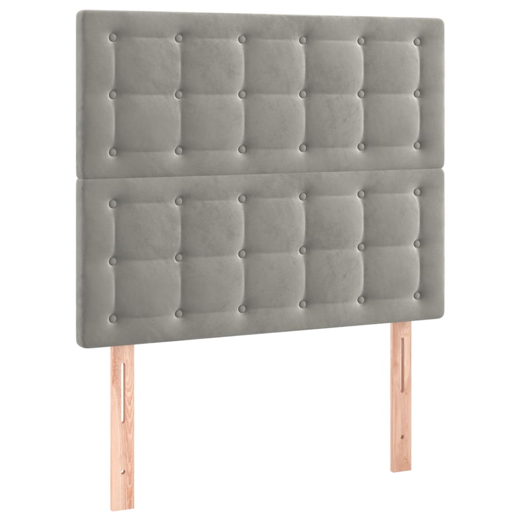 Kopfteile 2 Stk. Hellgrau 100x5x78/88 cm Samt - Pazzar.ch