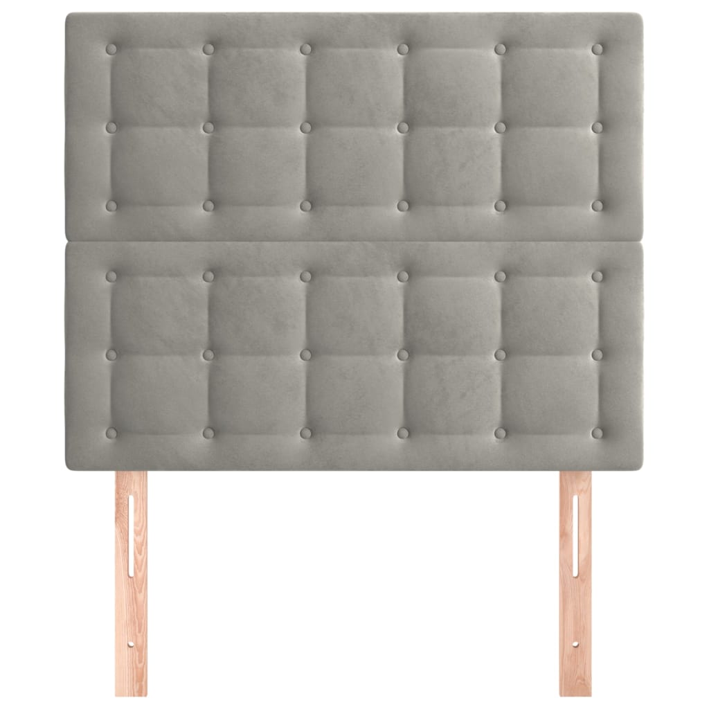 Kopfteile 2 Stk. Hellgrau 100x5x78/88 cm Samt - Pazzar.ch