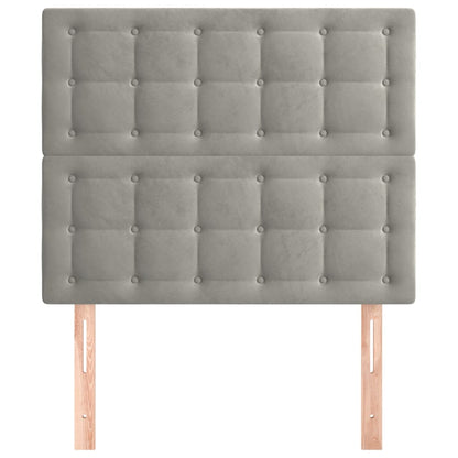 Kopfteile 2 Stk. Hellgrau 100x5x78/88 cm Samt - Pazzar.ch