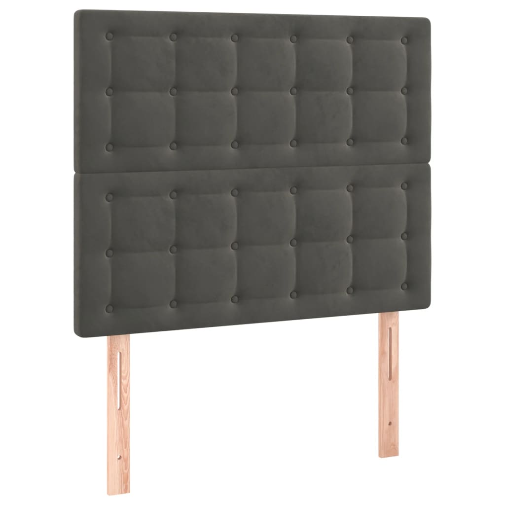 Kopfteile 2 Stk. Dunkelgrau 100x5x78/88 cm Samt