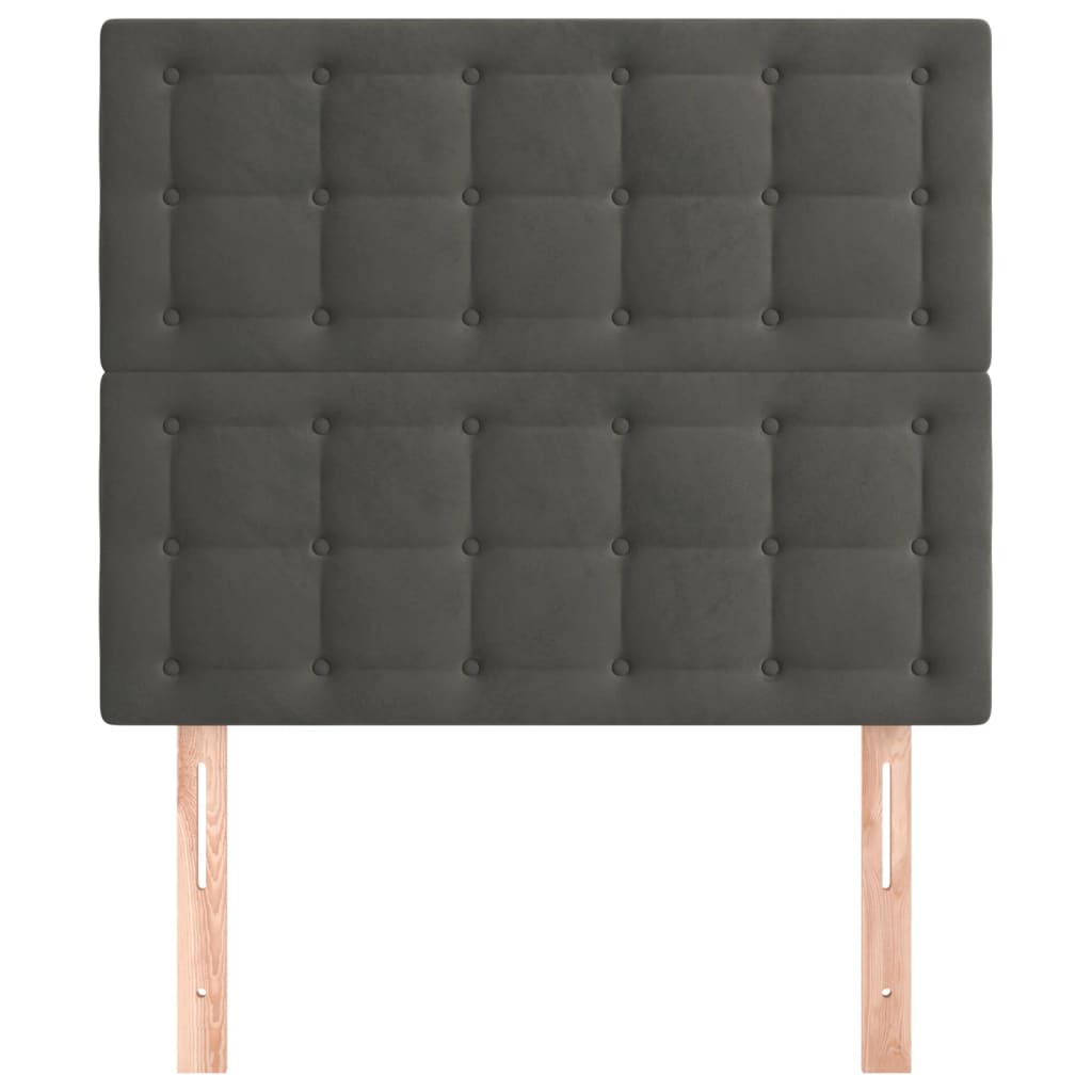 Kopfteile 2 Stk. Dunkelgrau 100x5x78/88 cm Samt - Pazzar.ch