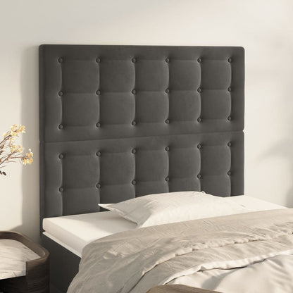 Kopfteile 2 Stk. Dunkelgrau 100x5x78/88 cm Samt - Pazzar.ch