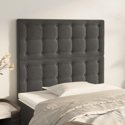Kopfteile 2 Stk. Dunkelgrau 100x5x78/88 cm Samt - Pazzar.ch