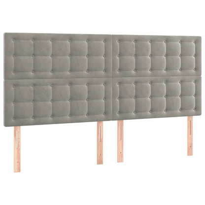 Kopfteile 4 Stk. Hellgrau 100x5x78/88 cm Samt - Pazzar.ch