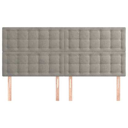 Kopfteile 4 Stk. Hellgrau 100x5x78/88 cm Samt - Pazzar.ch