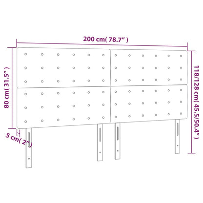 Kopfteile 4 Stk. Hellgrau 100x5x78/88 cm Samt - Pazzar.ch
