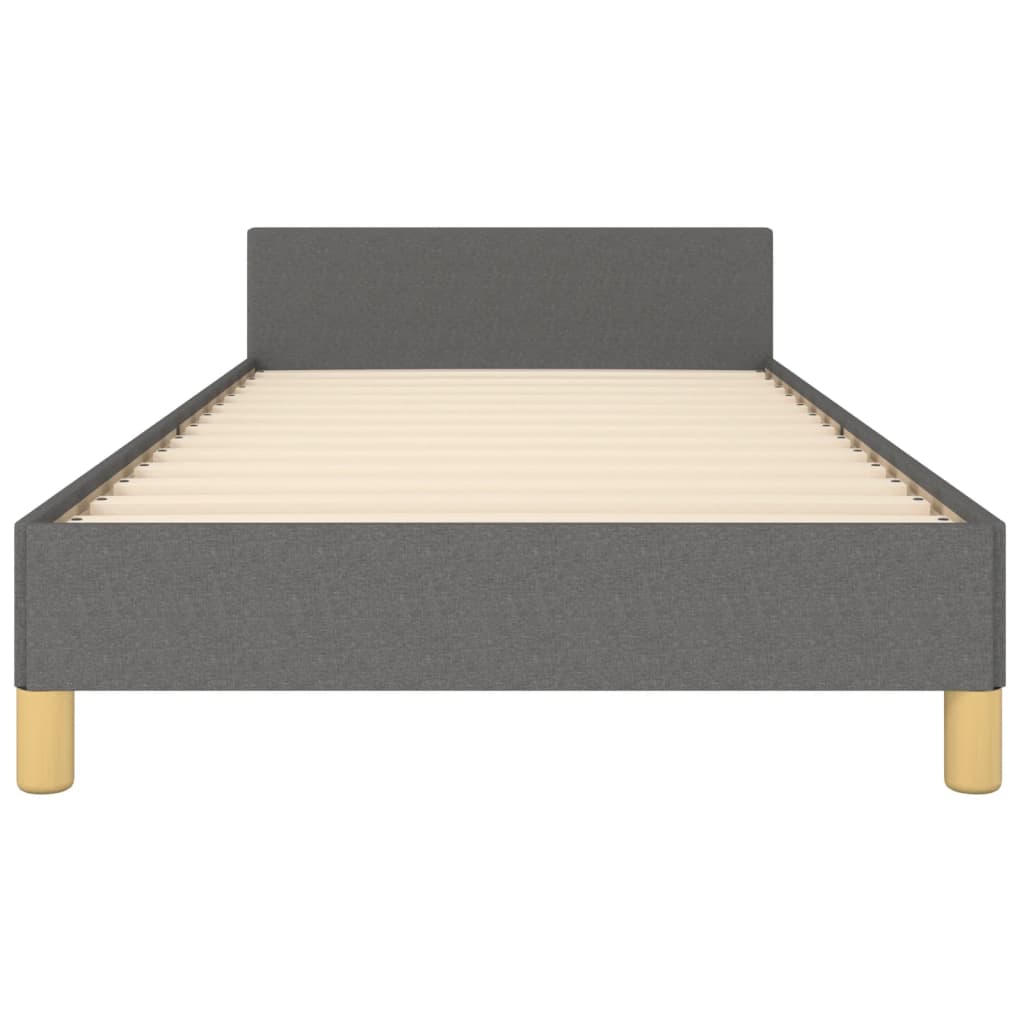 Bettgestell mit Kopfteil Dunkelgrau 80x200 cm Stoff - Pazzar.ch