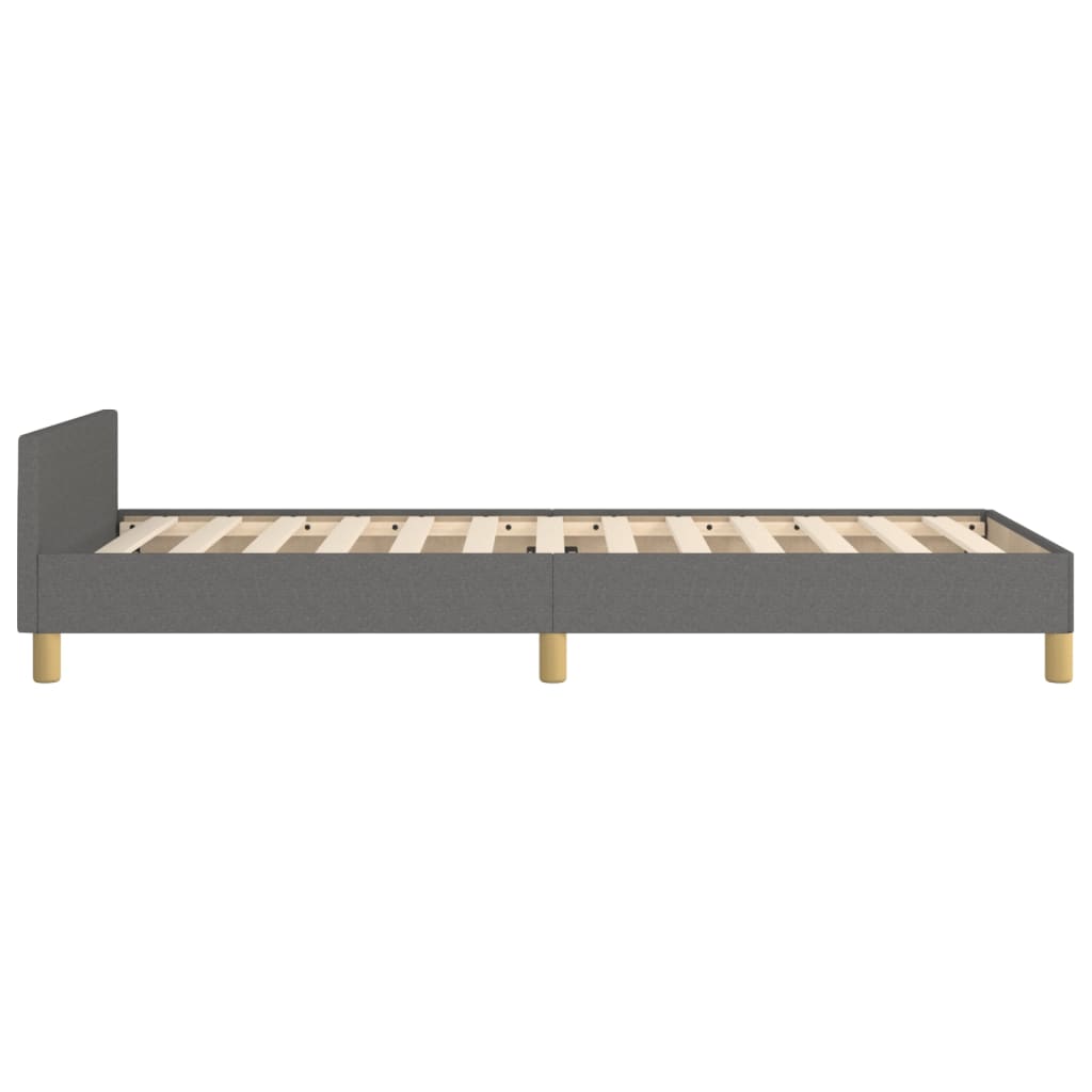 Bettgestell mit Kopfteil Dunkelgrau 80x200 cm Stoff - Pazzar.ch