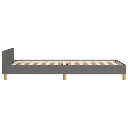 Bettgestell mit Kopfteil Dunkelgrau 80x200 cm Stoff - Pazzar.ch