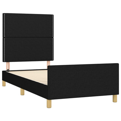 Bettgestell mit Kopfteil Schwarz 80x200 cm Stoff - Pazzar.ch
