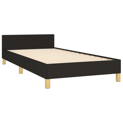 Bettgestell mit Kopfteil Schwarz 80x200 cm Stoff - Pazzar.ch