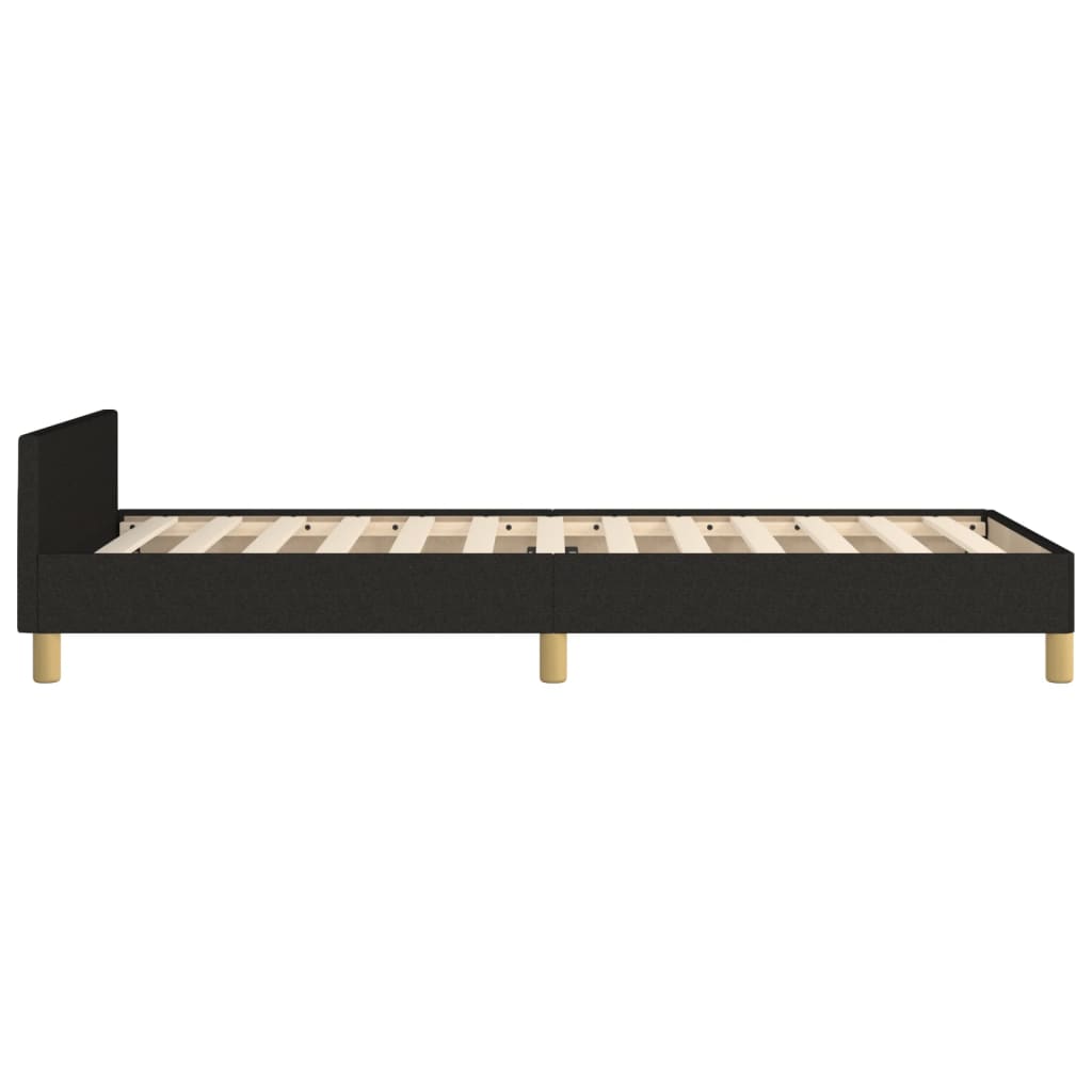 Bettgestell mit Kopfteil Schwarz 80x200 cm Stoff - Pazzar.ch