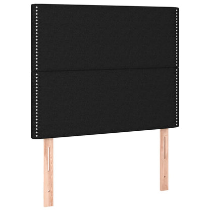 Bettgestell mit Kopfteil Schwarz 80x200 cm Stoff - Pazzar.ch