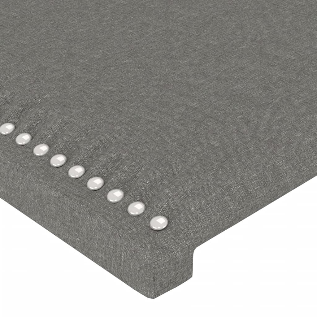 Bettgestell mit Kopfteil Dunkelgrau 90x190 cm Stoff - Pazzar.ch