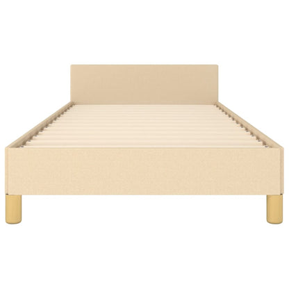 Bettgestell mit Kopfteil Creme 90x190 cm Stoff - Pazzar.ch