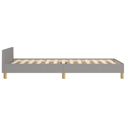 Bettgestell mit Kopfteil Hellgrau 90x200 cm Stoff - Pazzar.ch