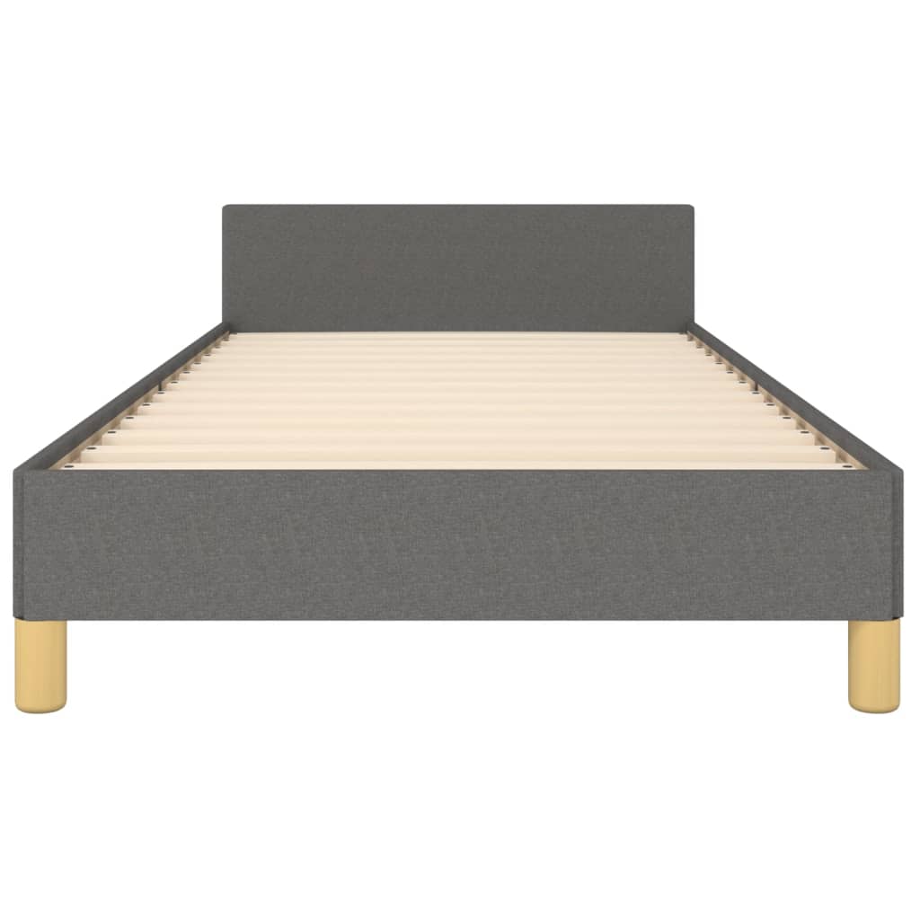 Bettgestell mit Kopfteil Dunkelgrau 90x200 cm Stoff - Pazzar.ch
