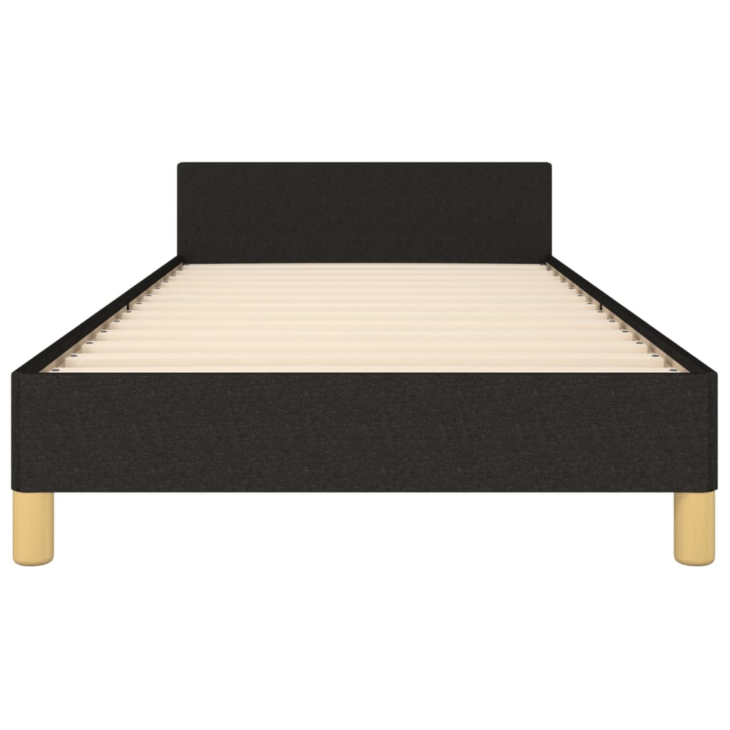 Bettgestell mit Kopfteil Schwarz 90x200 cm Stoff - Pazzar.ch