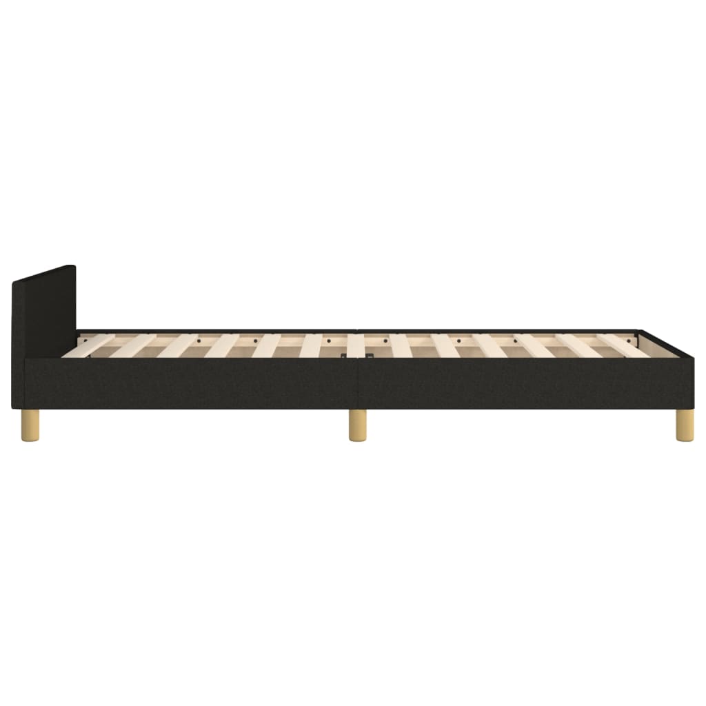 Bettgestell mit Kopfteil Schwarz 90x200 cm Stoff - Pazzar.ch