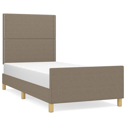 Bettgestell mit Kopfteil Taupe 90x200 cm Stoff - Pazzar.ch