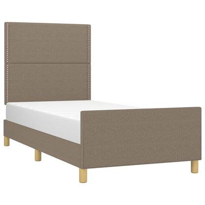 Bettgestell mit Kopfteil Taupe 90x200 cm Stoff - Pazzar.ch
