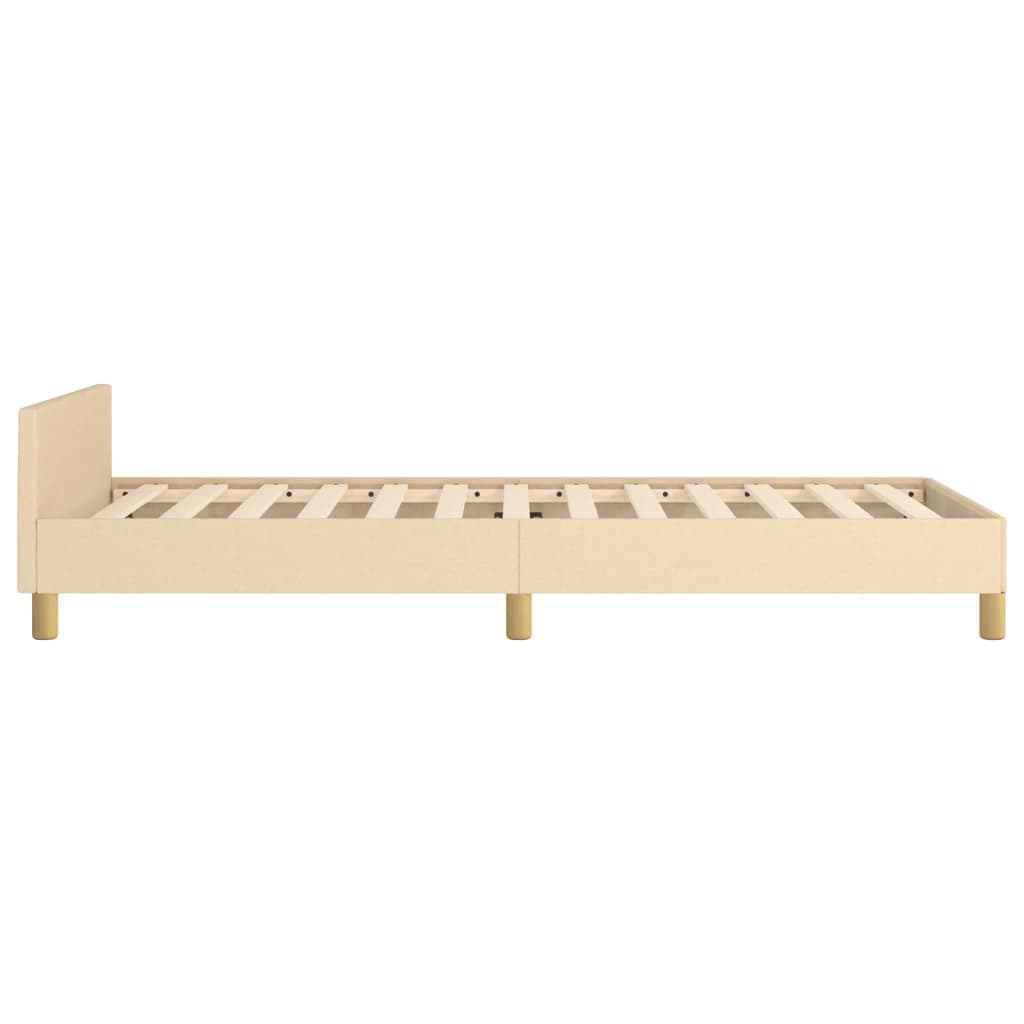 Bettgestell mit Kopfteil Creme 90x200 cm Stoff - Pazzar.ch