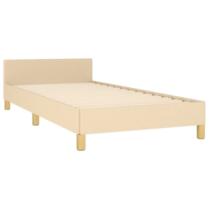 Bettgestell mit Kopfteil Creme 100x200 cm Stoff - Pazzar.ch